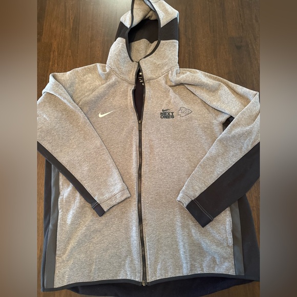 Nike Gray Kansas City Chiefs Zip-Up Hoodie dri-fit next ones - Picture 4 of 14